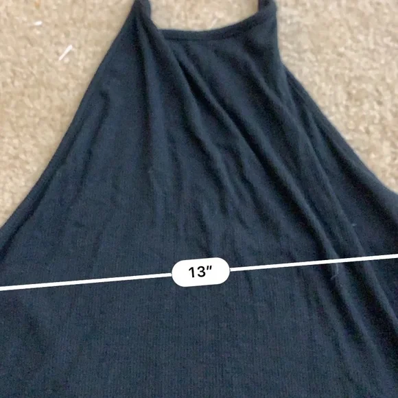 Pacsun halter lettuce trim black crop top - Picture 3 of 4